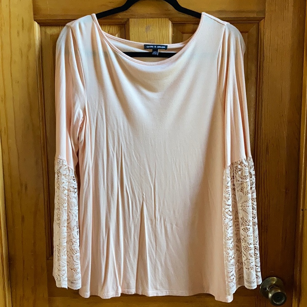 Cable and gauge blousy shirt
